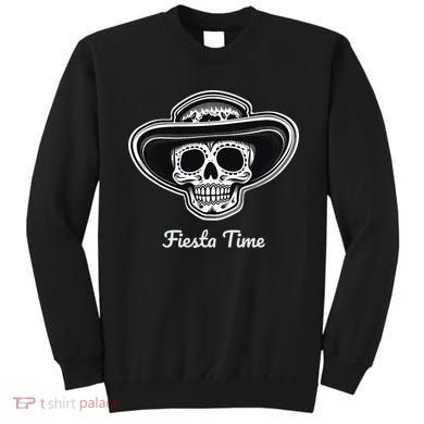 Retro Cinco de Mayo Sugar Candy Skull Fiesta Time Sweatshirt