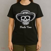 Retro Cinco de Mayo Sugar Candy Skull Fiesta Time T-Shirt thumb 4