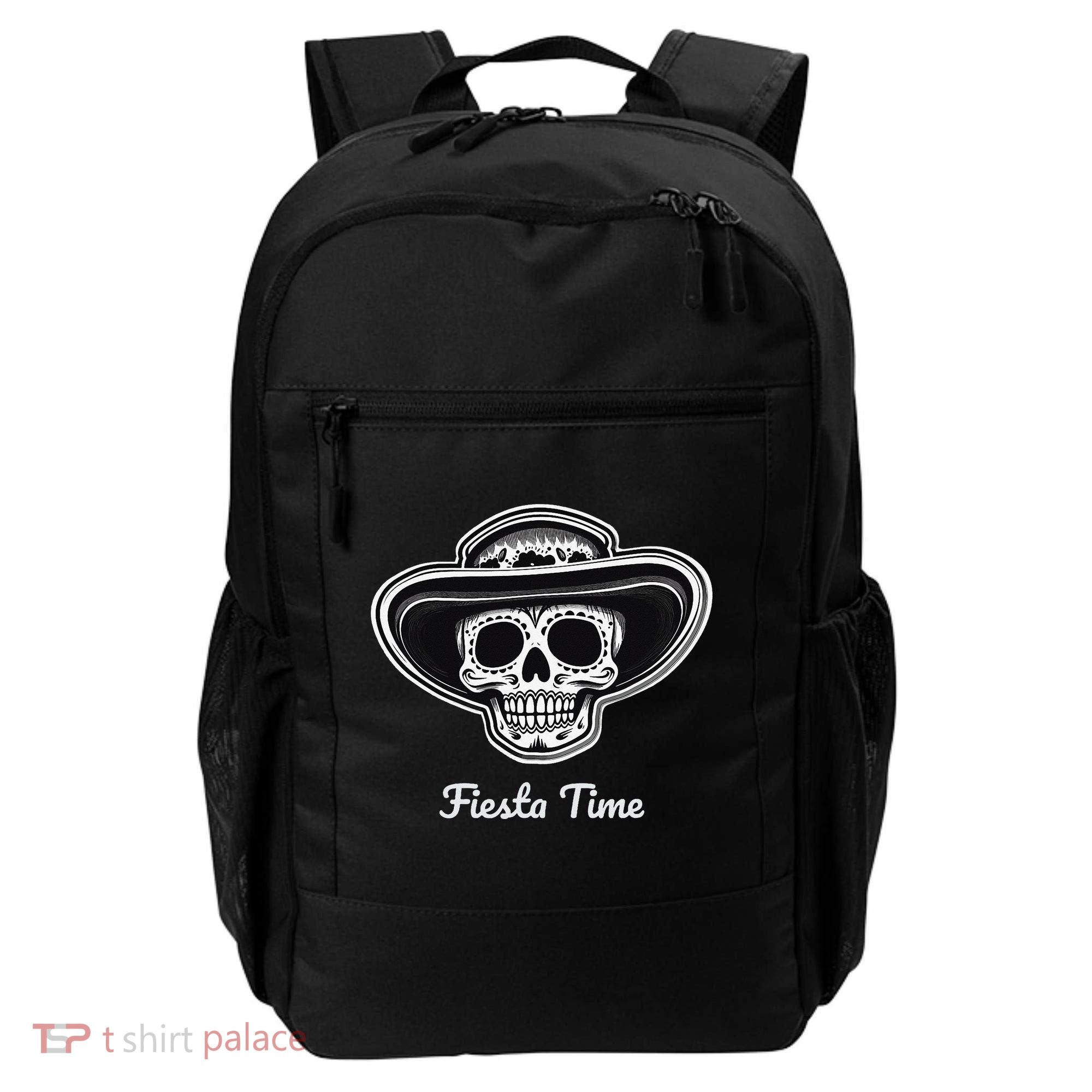Retro Cinco de Mayo Sugar Candy Skull Fiesta Time Backpack