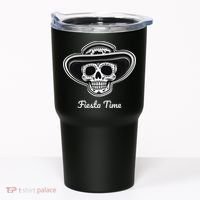 Retro Cinco de Mayo Sugar Candy Skull Fiesta Time Tumbler thumb 0