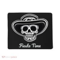 Retro Cinco de Mayo Sugar Candy Skull Fiesta Time Mousepad thumb 0