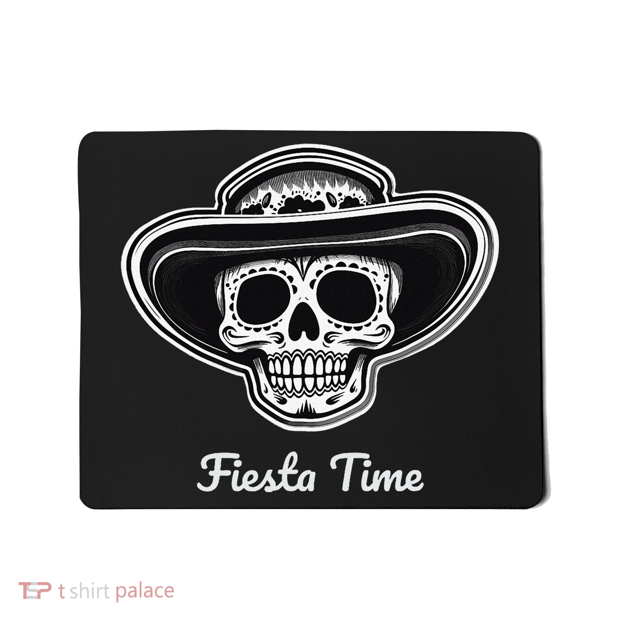 Retro Cinco de Mayo Sugar Candy Skull Fiesta Time Mousepad
