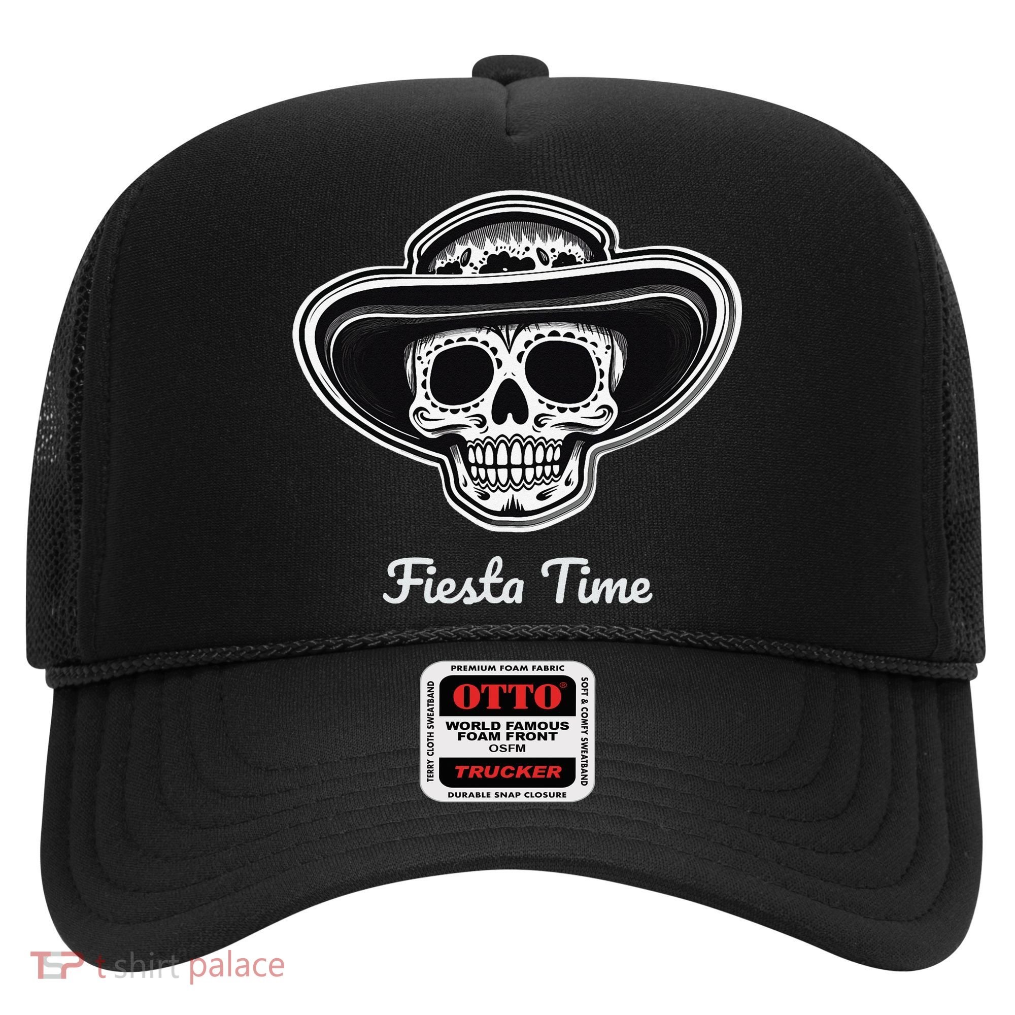 Retro Cinco de Mayo Sugar Candy Skull Fiesta Time Hat