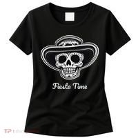Retro Cinco de Mayo Sugar Candy Skull Fiesta Time Women's T-Shirt thumb 0