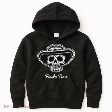 Retro Cinco de Mayo Sugar Candy Skull Fiesta Time Kids Hoodie