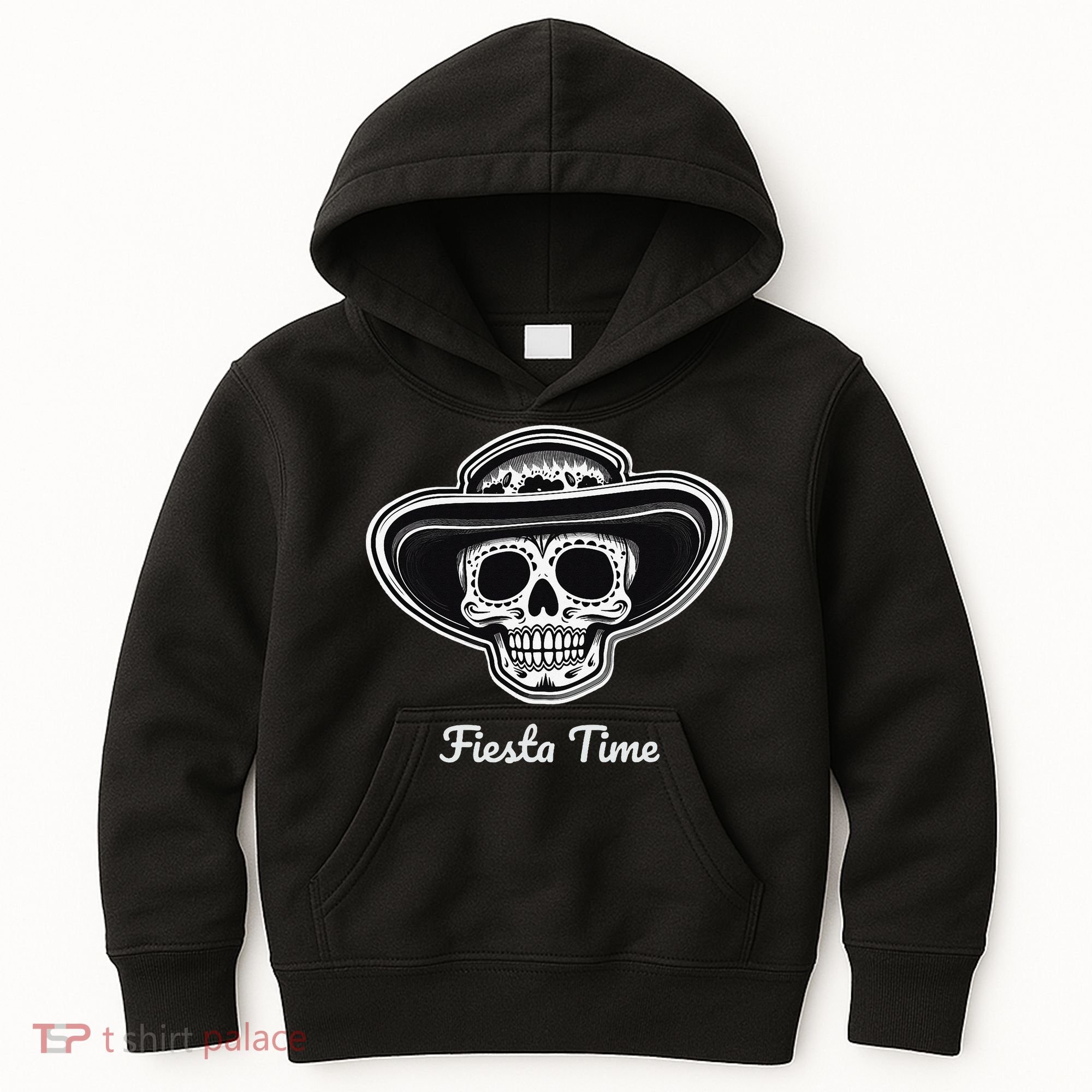 Retro Cinco de Mayo Sugar Candy Skull Fiesta Time Kids Hoodie