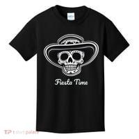 Retro Cinco de Mayo Sugar Candy Skull Fiesta Time Kids T-Shirt thumb 0