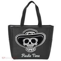 Retro Cinco de Mayo Sugar Candy Skull Fiesta Time Tote Bag thumb 0