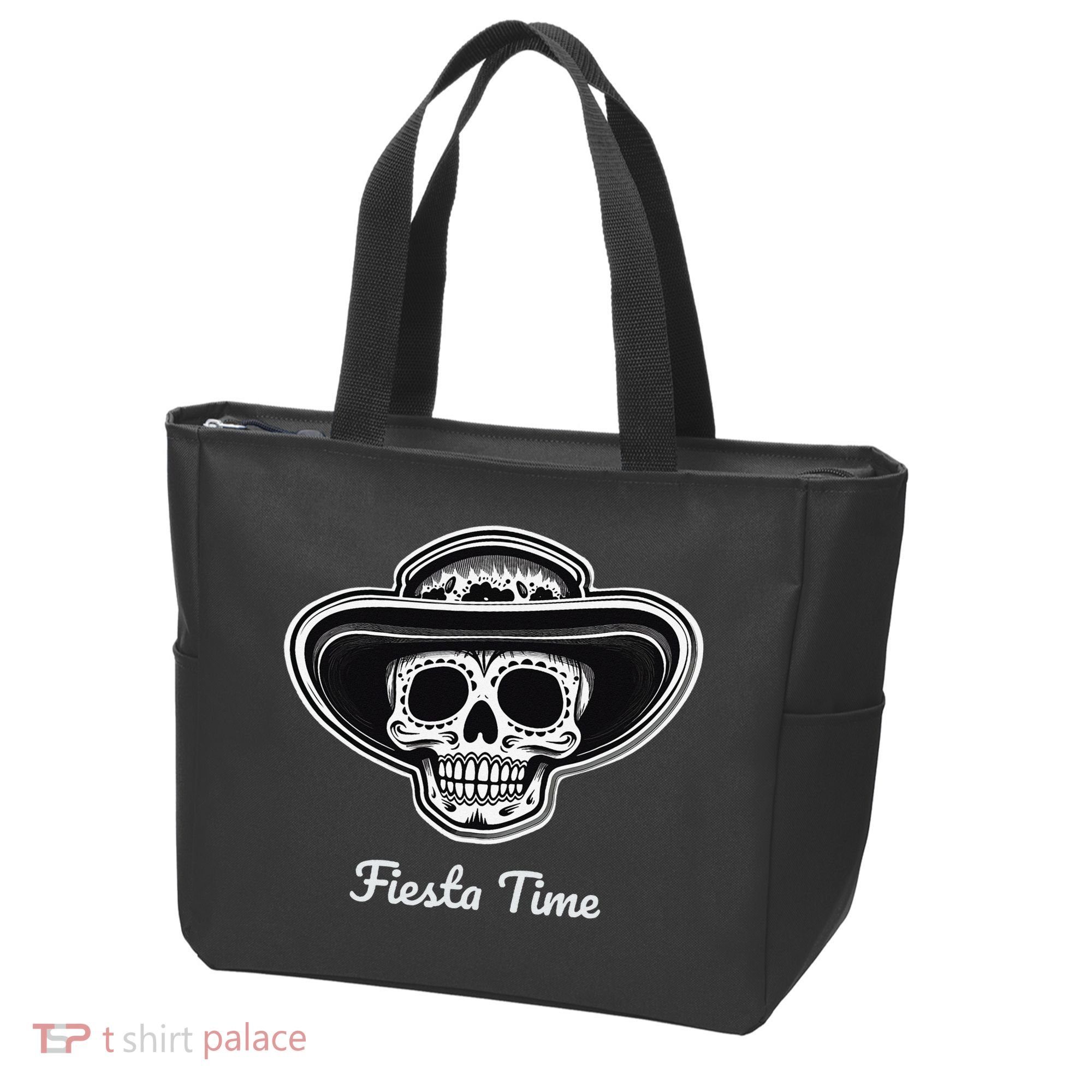 Retro Cinco de Mayo Sugar Candy Skull Fiesta Time Tote Bag