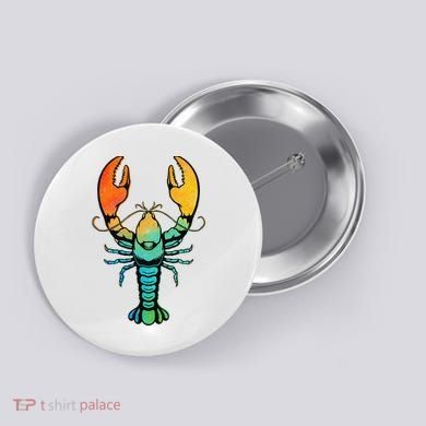 Retro Crawfish Design Louisiana Crayfish Lobster Button