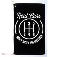 Real Cars Don't Shift Themselves Auto Racing Mechanic Funny Gift Golf Towel thumb 0