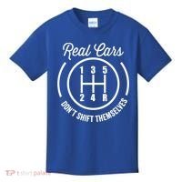 Real Cars Don't Shift Themselves Auto Racing Mechanic Funny Gift Kids T-Shirt thumb 0