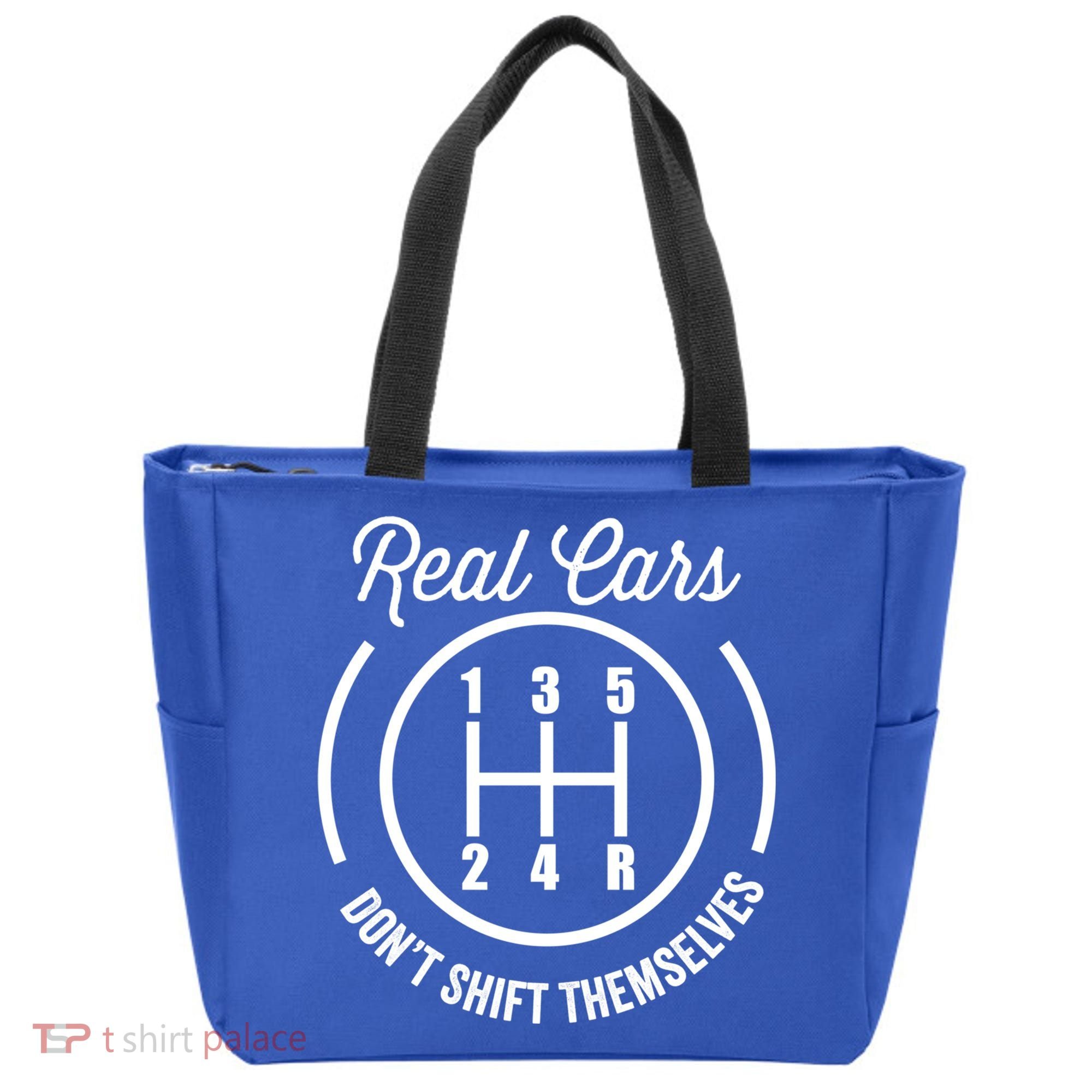 Real Cars Don't Shift Themselves Auto Racing Mechanic Funny Gift Tote Bag