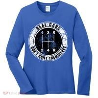 Real Cars Don't Shift Themselves Ual Transmission Gift Women's Long Sleeve Shirt thumb 0