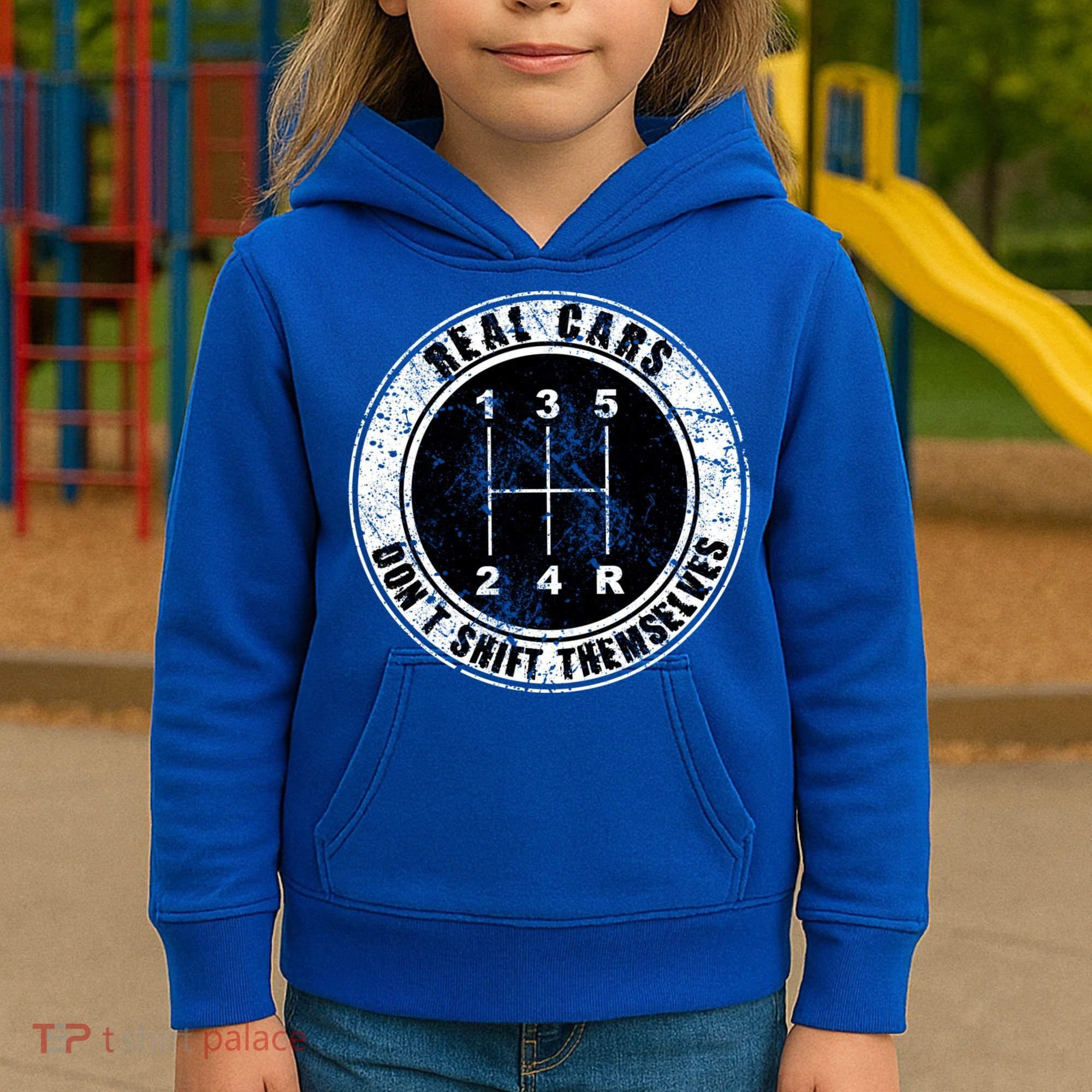 Real Cars Don't Shift Themselves Ual Transmission Gift Kids Hoodie