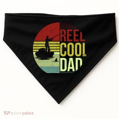 Reel Cool Dad Funny Fishing Fish USA-Made Doggie Bandana