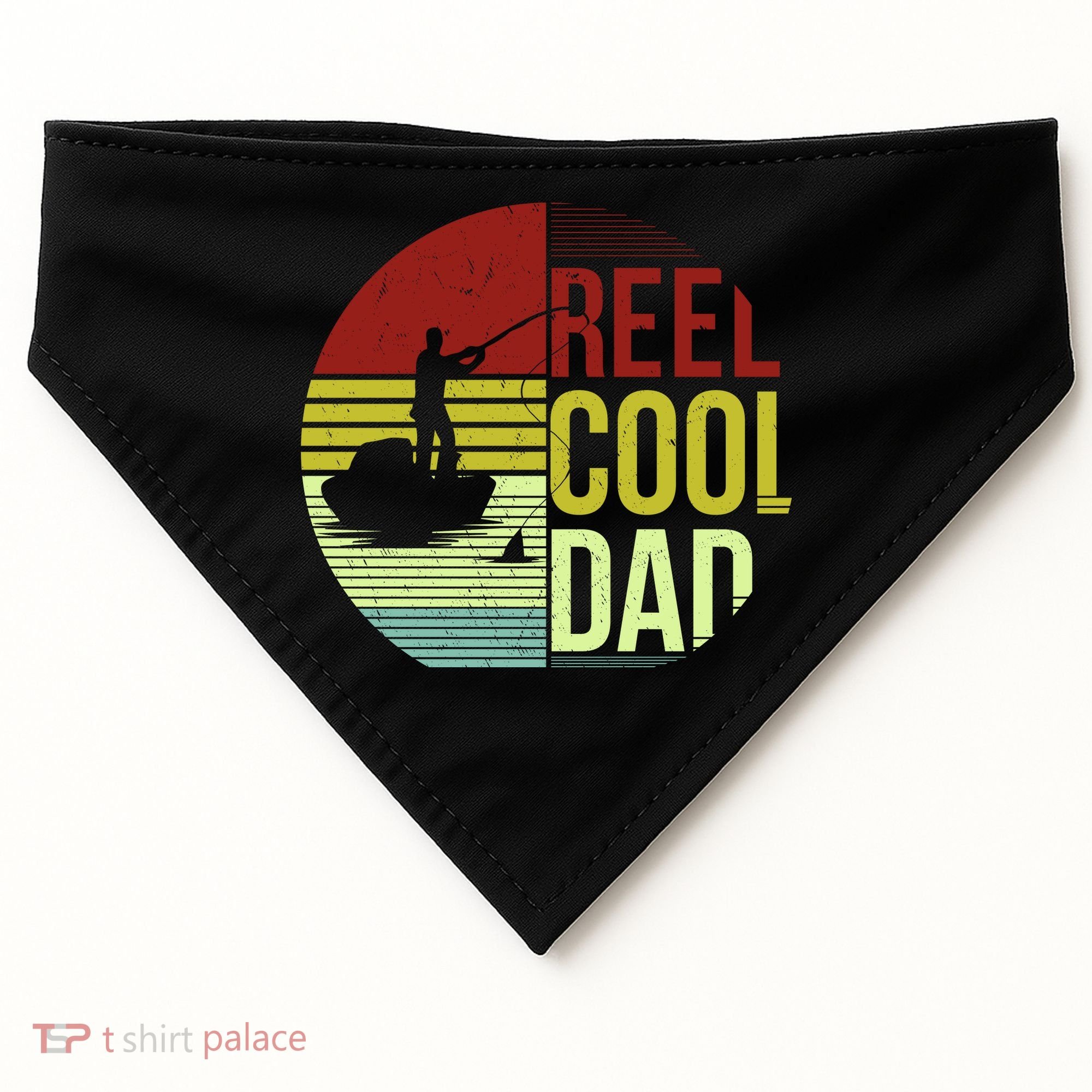 Reel Cool Dad Funny Fishing Fish USA-Made Doggie Bandana