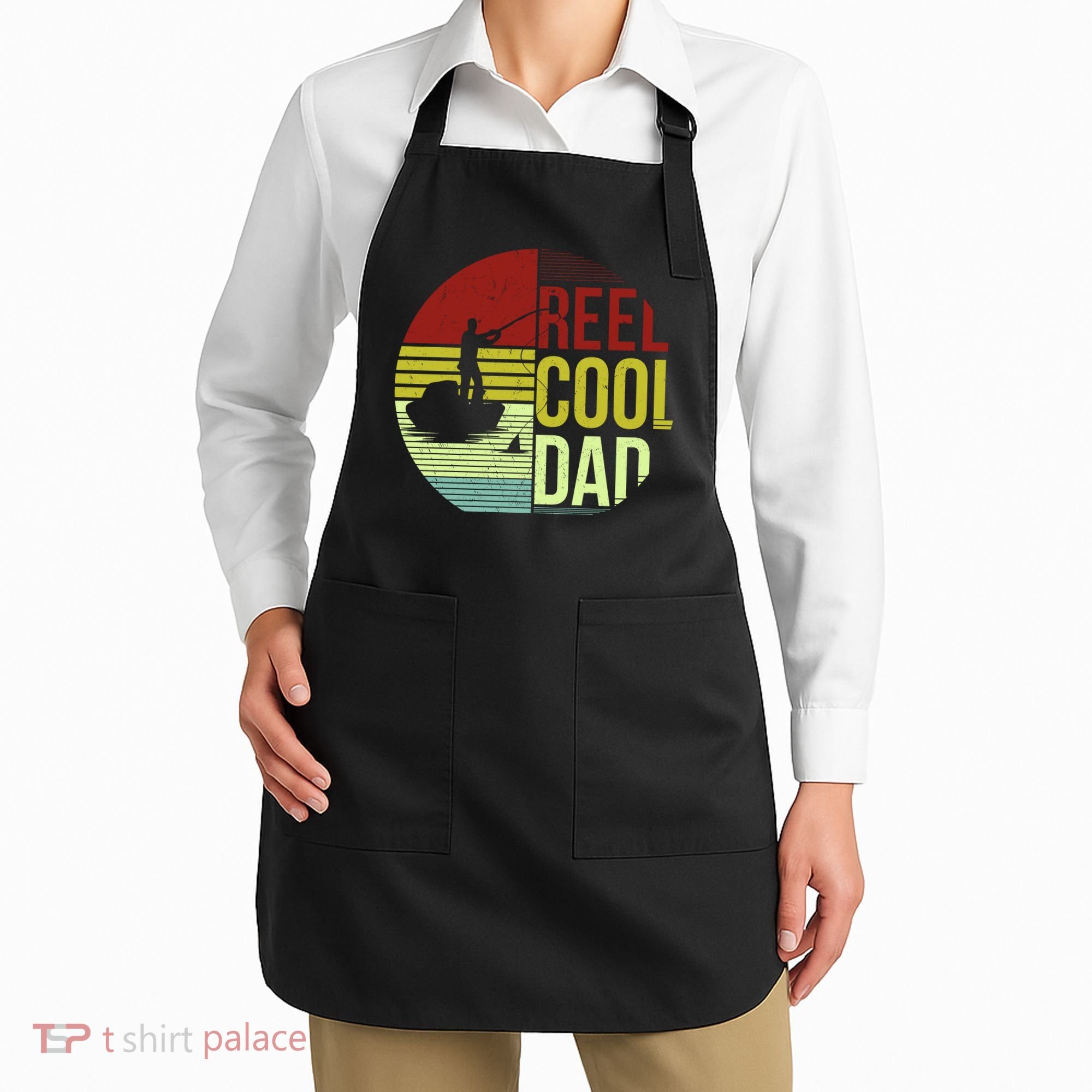 Reel Cool Dad Funny Fishing Fish Apron