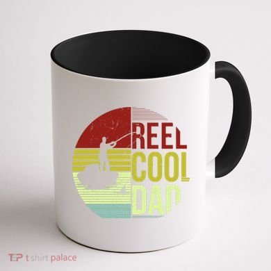Reel Cool Dad Funny Fishing Fish Coffee Mug back