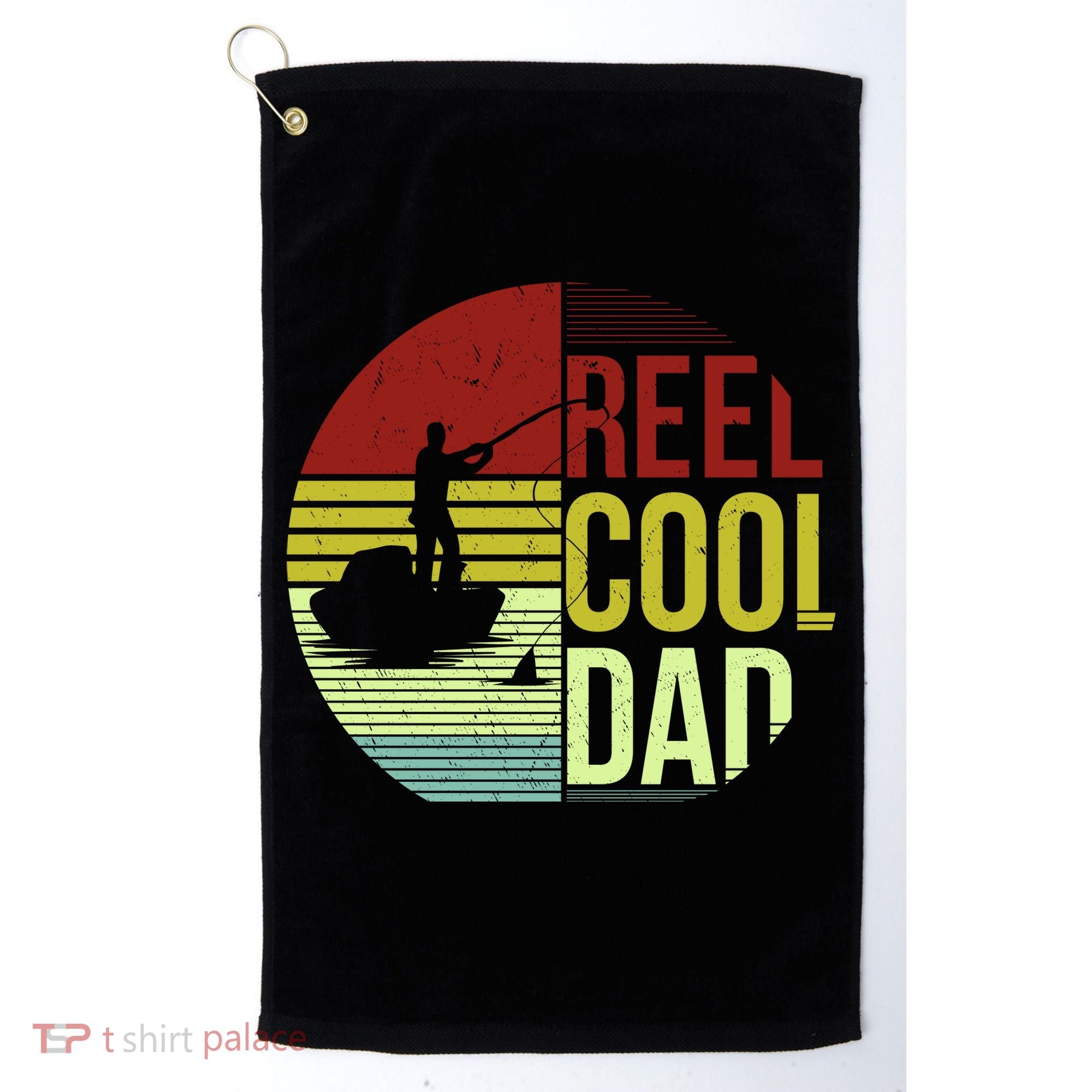 Reel Cool Dad Funny Fishing Fish Golf Towel