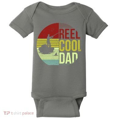Reel Cool Dad Funny Fishing Fish Baby Bodysuit