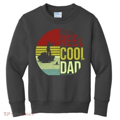 Reel Cool Dad Funny Fishing Fish Kids Sweatshirt