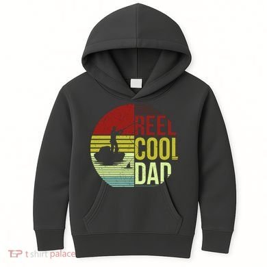Reel Cool Dad Funny Fishing Fish Kids Hoodie