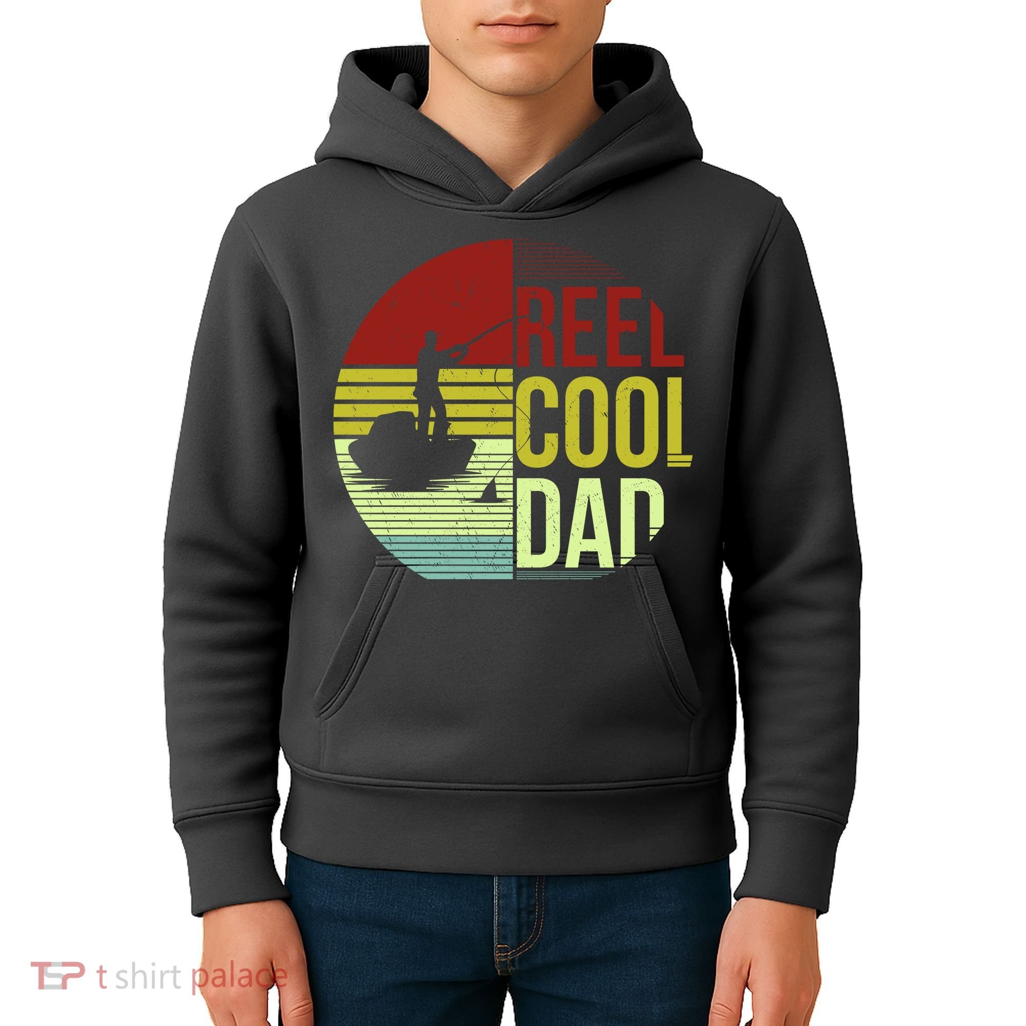 Reel Cool Dad Funny Fishing Fish Kids Hoodie