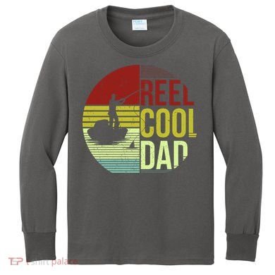 Reel Cool Dad Funny Fishing Fish Kids Long Sleeve Shirt