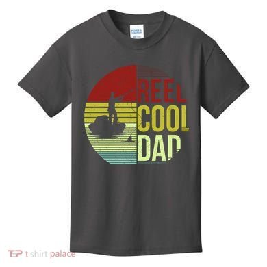 Reel Cool Dad Funny Fishing Fish Kids T-Shirt