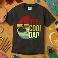 Reel Cool Dad Funny Fishing Fish Kids T-Shirt thumb 3