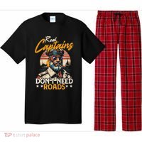 Real Captains Don’T Need Roads Motor Boat Captain Gift Pajama Set thumb 0