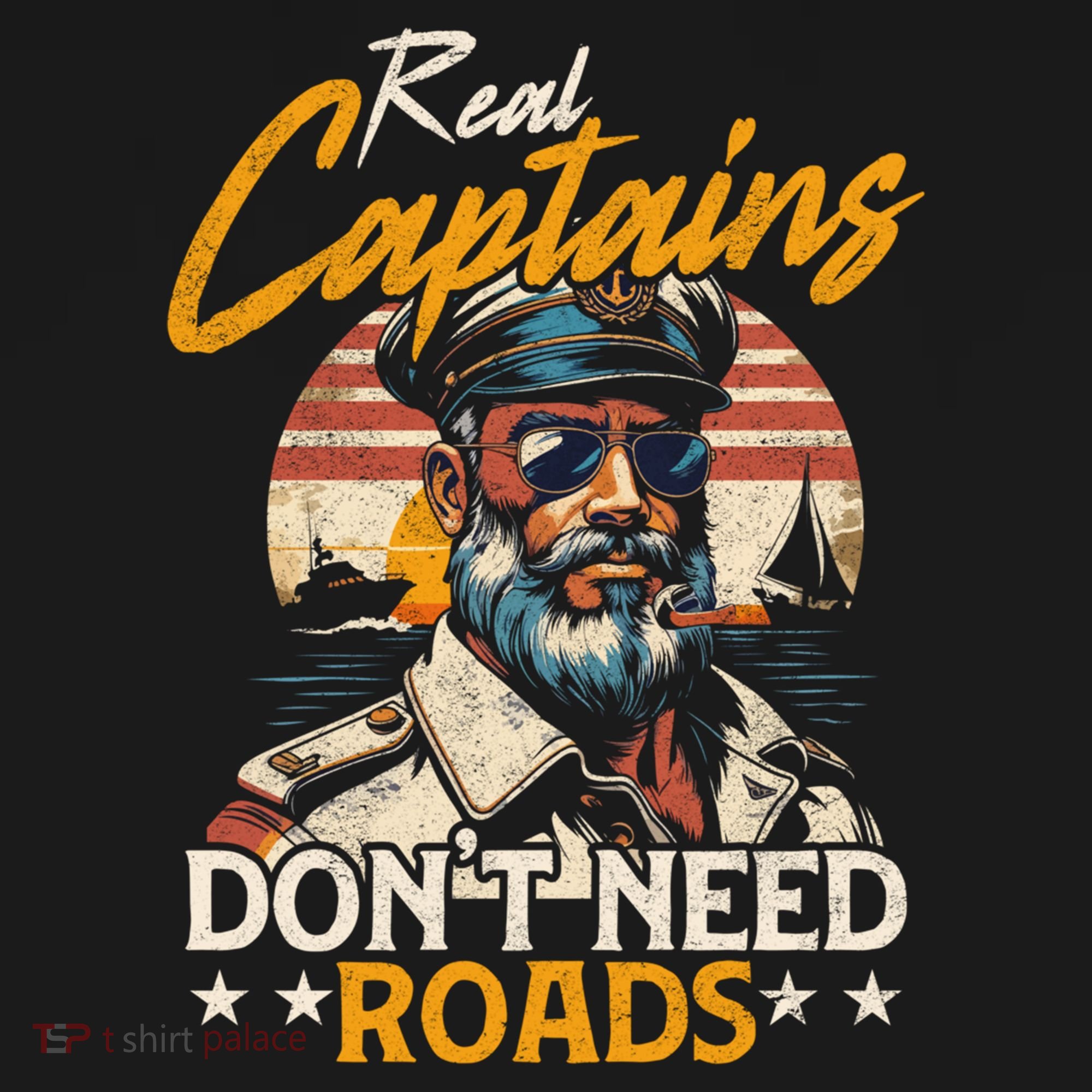 Real Captains Don’T Need Roads Motor Boat Captain Gift Pajama Set