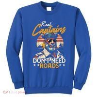 Real Captains Don’T Need Roads Motor Boat Captain Gift Sweatshirt thumb 0