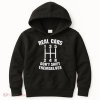 Real Cars DonT Shift Themselves Mechanic Auto Racing Kids Hoodie thumb 0