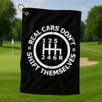 Real Cars Dont Shift Themselves Ual Shift Mechanic Gift Golf Towel thumb 1