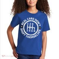 Real Cars Dont Shift Themselves Ual Shift Mechanic Gift Kids T-Shirt thumb 2