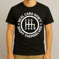 Real Cars Dont Shift Themselves Ual Shift Mechanic T-Shirt thumb 3