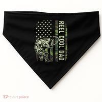 Reel Cool Dad Camouflage American Flag Father's Day USA-Made Doggie Bandana thumb 0