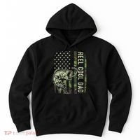 Reel Cool Dad Camouflage American Flag Father's Day Hoodie thumb 0