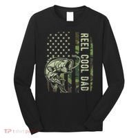 Reel Cool Dad Camouflage American Flag Father's Day Long Sleeve Shirt thumb 0