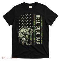 Reel Cool Dad Camouflage American Flag Father's Day T-Shirt thumb 0