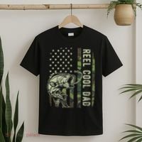 Reel Cool Dad Camouflage American Flag Father's Day T-Shirt thumb 2