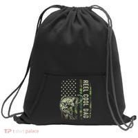 Reel Cool Dad Camouflage American Flag Father's Day Sweatshirt Cinch Pack Bag thumb 0