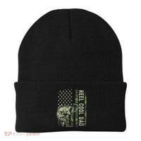 Reel Cool Dad Camouflage American Flag Father's Day Beanie thumb 0