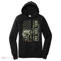 Reel Cool Dad Camouflage American Flag Father's Day Women's Hoodie thumb 0