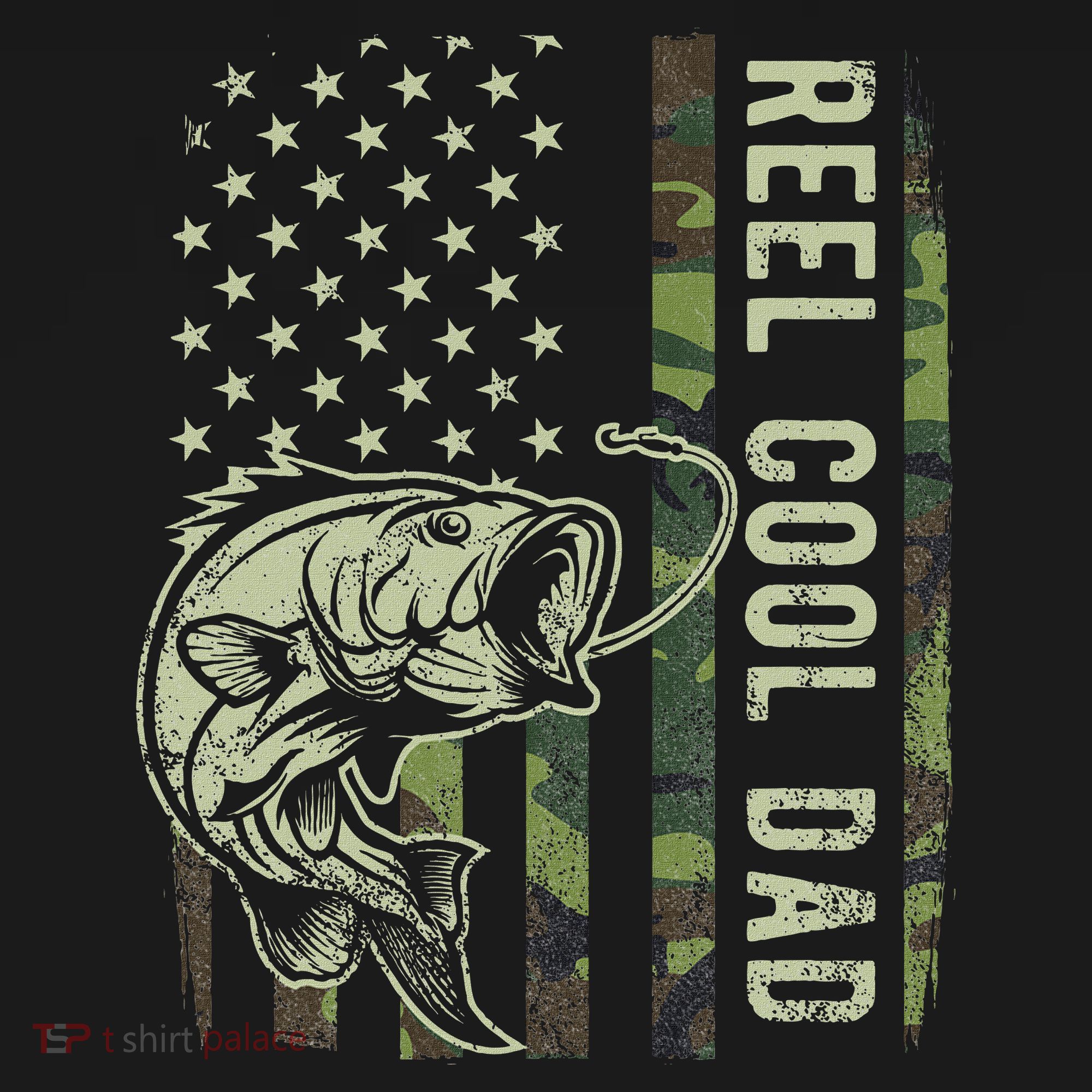 Reel Cool Dad Camouflage American Flag Father's Day Women's Hoodie
