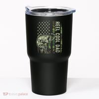 Reel Cool Dad Camouflage American Flag Father's Day Tumbler thumb 0