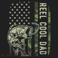Reel Cool Dad Camouflage American Flag Father's Day Hat thumb 2