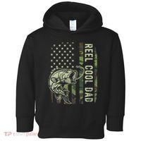 Reel Cool Dad Camouflage American Flag Father's Day Toddler Hoodie thumb 0